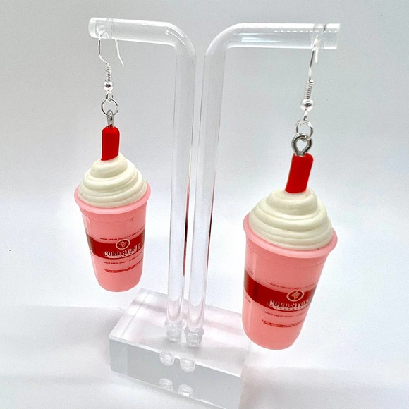 Milkshake Earrings - Coldstone Ice Cream Shake - Foodie Mini Brands Earrings - Picture 3 of 5